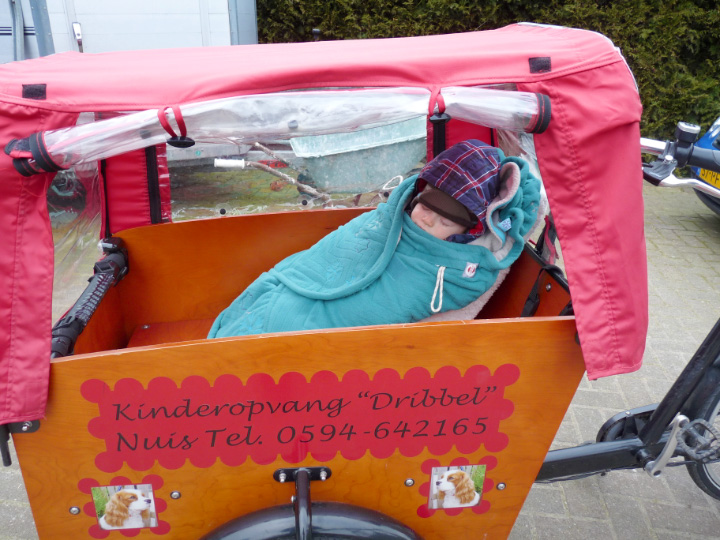 Kinderopvang Dribbel Nuis bakfiets baby