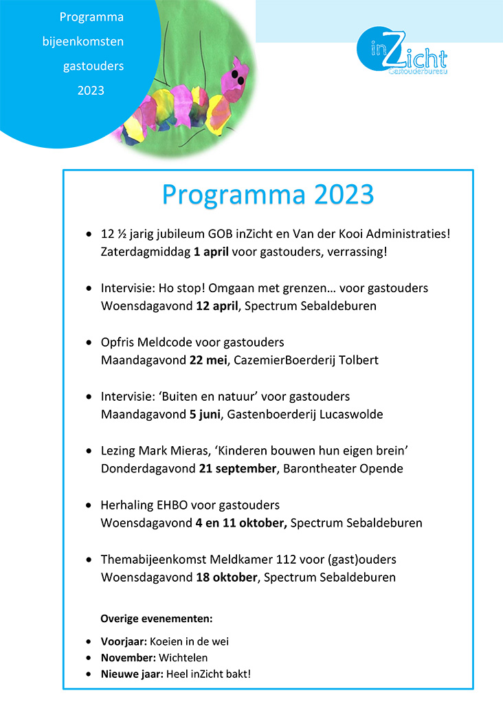 Activiteiten voor gastouders en vraagouders bij GOB inZicht Activiteiten voor gastouders en vraagouders bij GOB inZicht