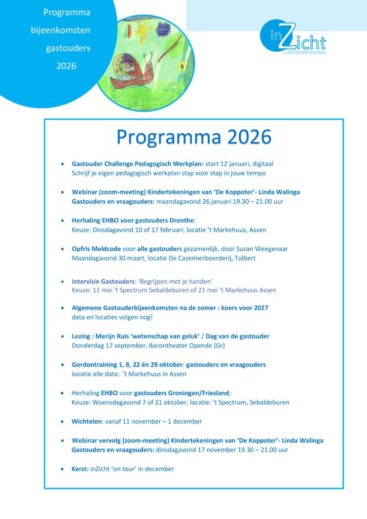 Lijst met activiteiten voor gastouders inZicht Lijst met activiteiten voor gastouders inZicht