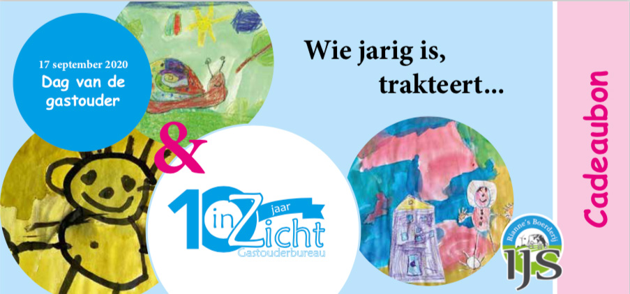 GOB inZicht 10 jubileum cadeaubon gastouder