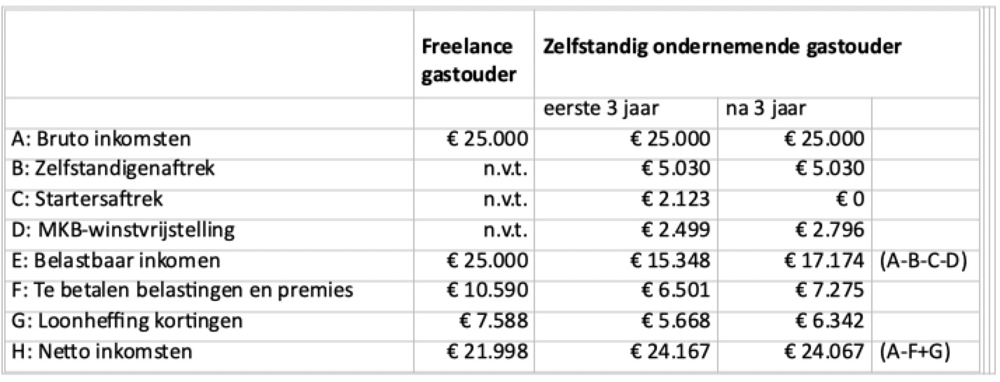 Zelfstandig Ondernemende Gastouder en belasting betalen 2023